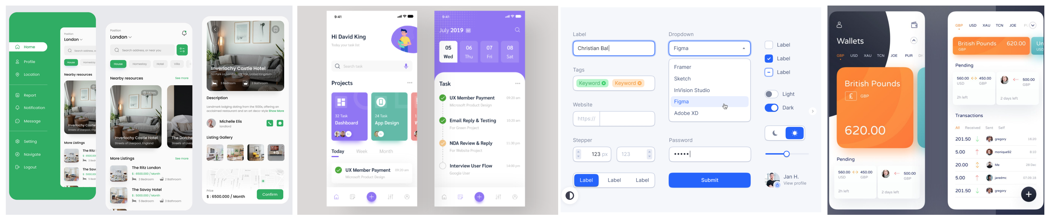 UI elements and interactive states